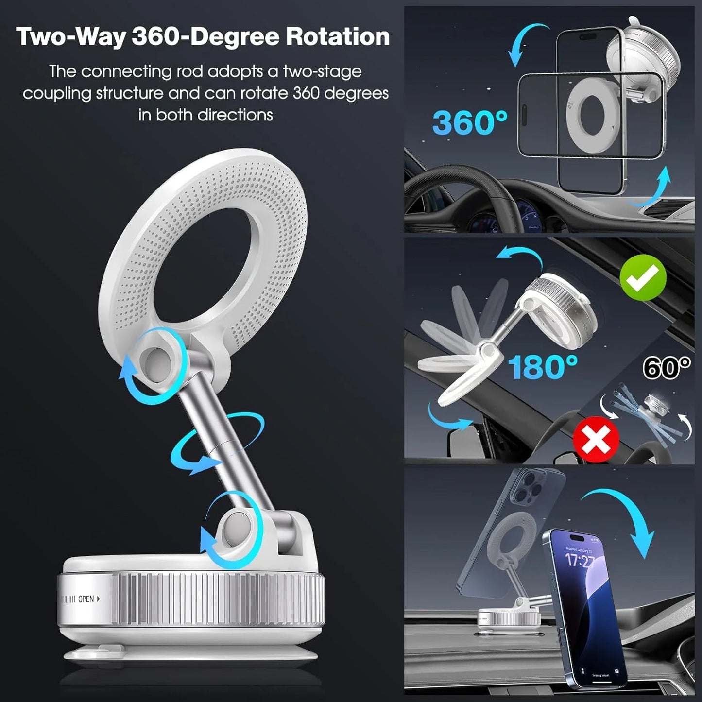 Heavy-duty 360° Vacuum Magnetic Phone Holder FREE