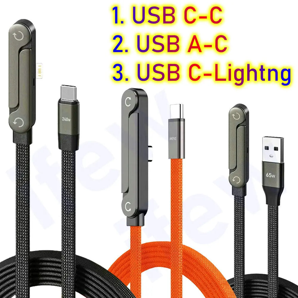 240W Fast Charging Data Cable for iPhone/Android/Tablets