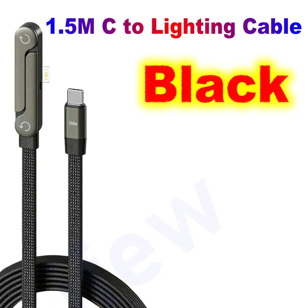 240W Fast Charging Data Cable for iPhone/Android/Tablets
