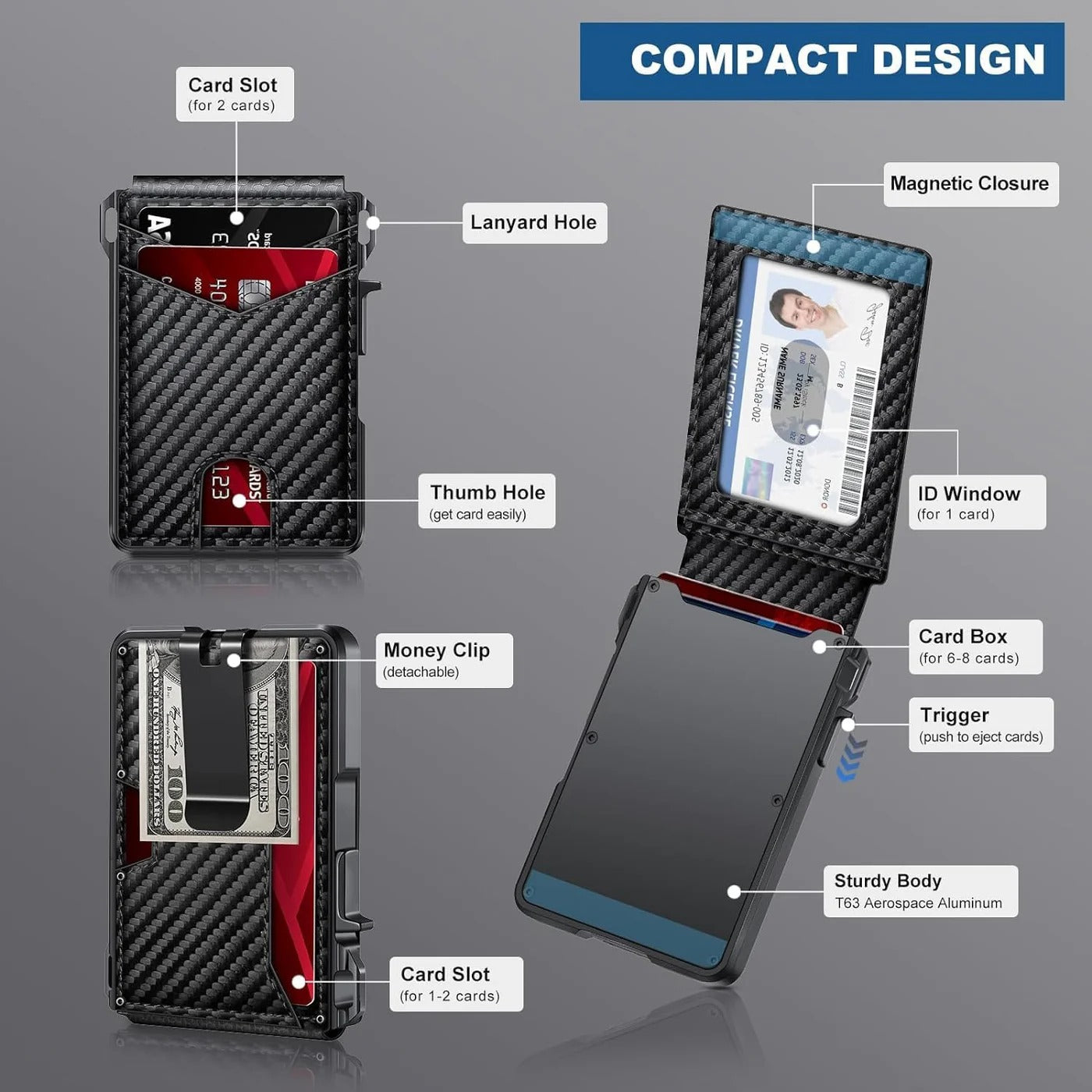 💼 RFID Blocking Slim Minimalist Wallet