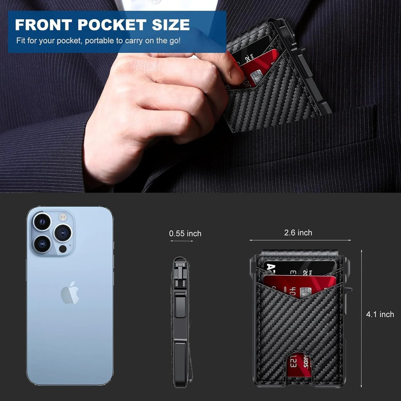 💼 RFID Blocking Slim Minimalist Wallet